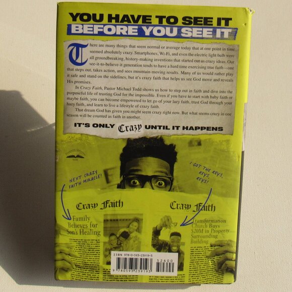 Crazy Faith: It's Only Crazy Until It Happens Hardcover Book By Michael Todd - Picture 2 of 10